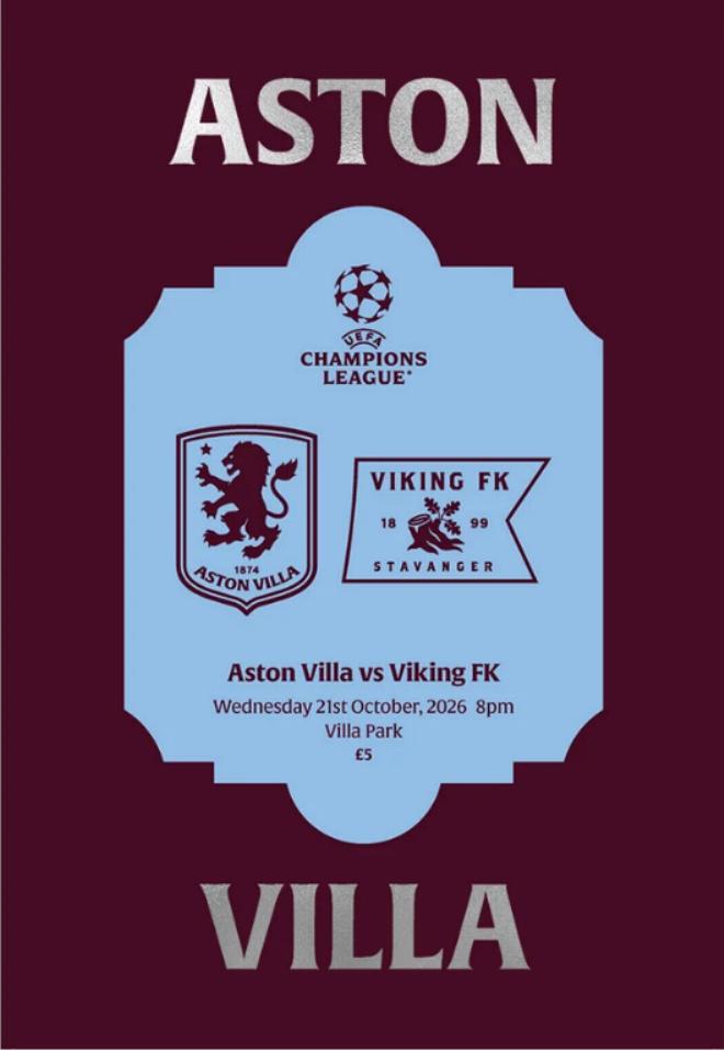 2026/27 CHAMPIONS LEAGUE - ASTON VILLA v VIKING